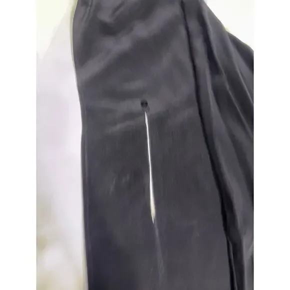 VINTAGE MENS GENELLI Black And Cream Two Tone SILK SHIRT NEHRU COLLAR XL Tall - Picture 5 of 8